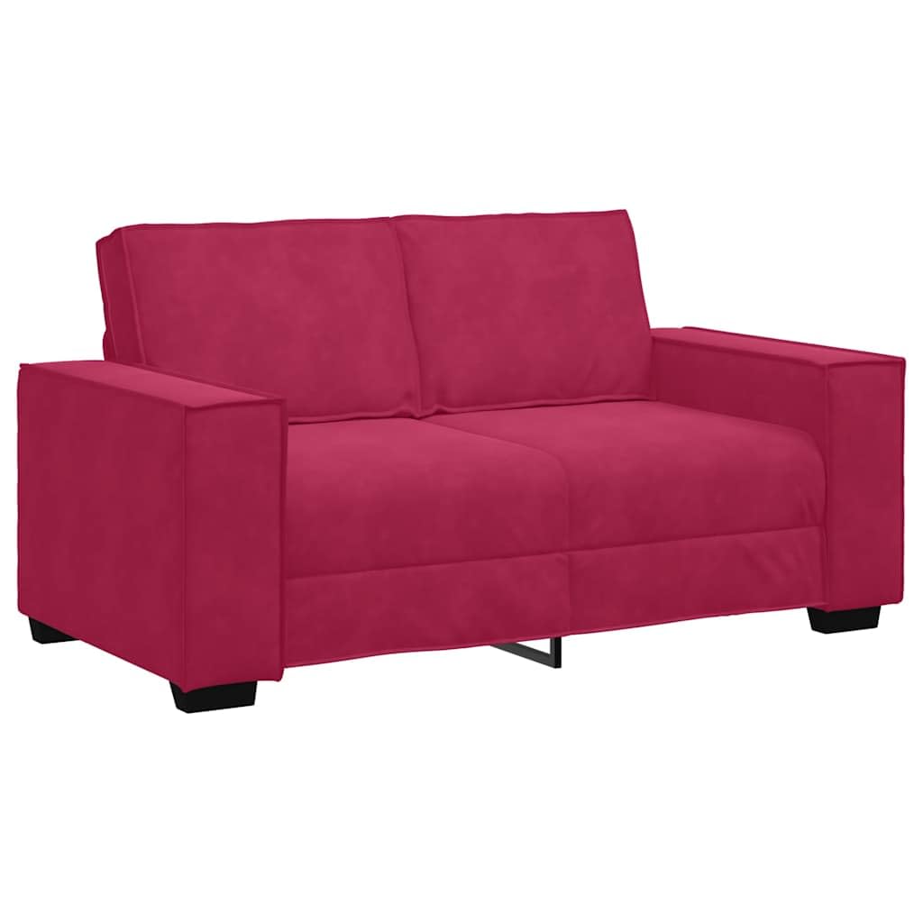 Canapé 2 Places, Causeuse de Salon Fauteuil Sofa 2 Places Rouge Bordeaux 160 x 78 x 84 cm Velours