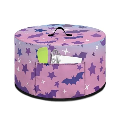 Maiyoinou Slow Cooker Dust Covers Oval Protection Decor Soft Easy to Install Slow Cooker Case with Pockets for Extra Accessories, Halloween Bat Stars