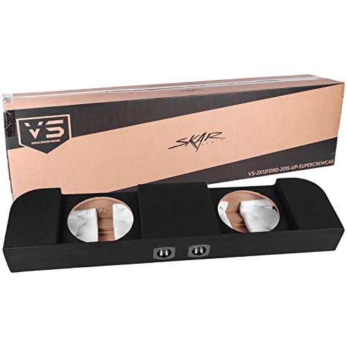 Skar Audio Dual 12' Subwoofer Enclosure Compatible with 2015-2024 Ford F-150 SuperCrew Cab Trucks