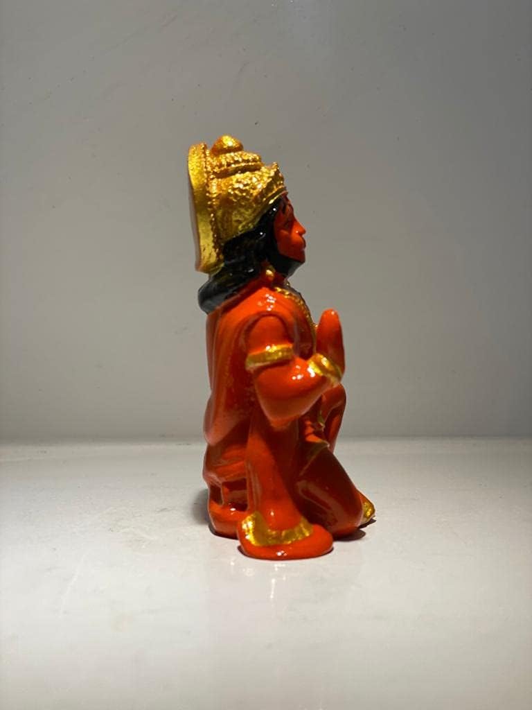 Hanuman Ji Ki Murti in Blessing Posture with Gada Sitting Lord Balaji Bajrangbali Sankat Mochan Bhagwan Idol for Temple car Dashboard Home Decor Statue Gift