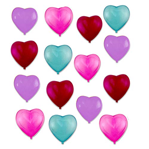 Heart Shaped Reusable Ice Cubes - Plastic Ice Cubes Red Pink Purple Blue Hearts - Valentine's Day Birthday Party Drink Decoration Or Wedding Engagement Bachelorette Accessory - 15 Piece Set #TOP20