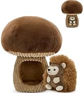 MaoGoLan 2pcs Hedgehog Stuffed Animal - 12" Mushroom Plush House with Stuffed Hedgehog, Soft Cute...