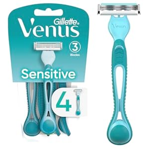 Gillette Venus Simply 3 Sensitive Women’s Disposable Razors, Pack of 1 with 4 razors