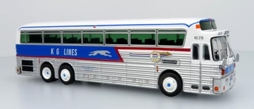 KG Lines-A Greyhound Company Eagle 5 Intercity Bus Dimensions 5" Long. 1/87 Scale