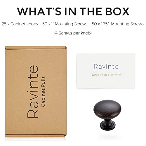 Image of Ravinte 25 Pack Kitchen Cabinet Knobs Dresser Knobs Drawer Knobs Oil Rubbed Bronze Knobs Brass Drawer Pulls Door Knobs Dresser Drawer Handles Knobs for Dresser Drawers