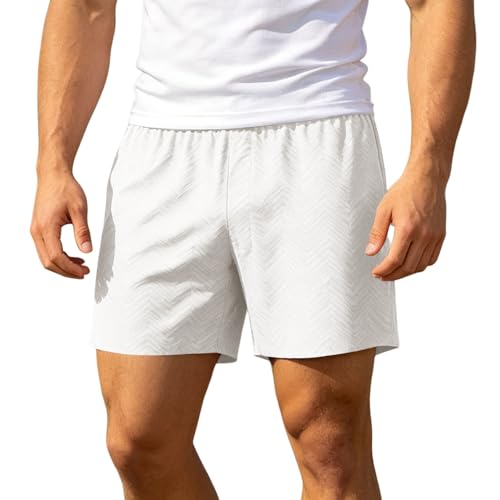Short de sport homme en maille stretch et coupe ample pour l'été
