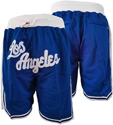 MJSTAR Men Women Sports Basketball Shorts Mesh Embroidered with Pockets Workout Gym Fans Athletic Dry Shorts Gift Blue S