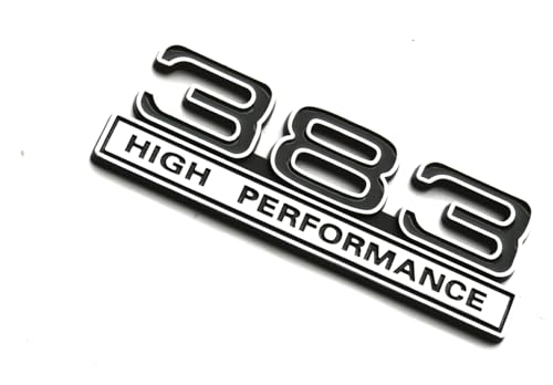 Image of 2pcs 383 6.2L High Performance Engine Emblems Badge 3D Decals Stickers Cars Trucks (Chrome Black)