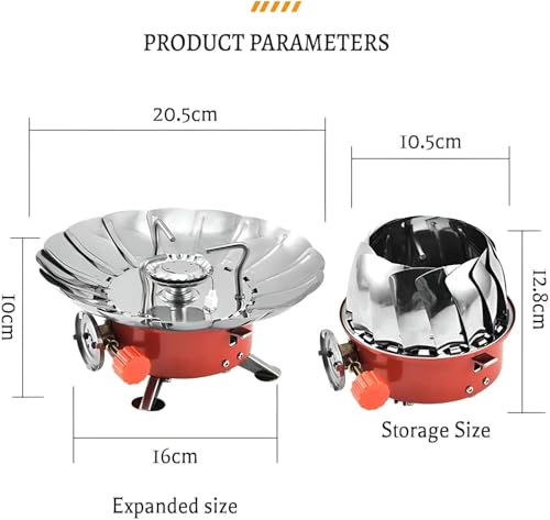 Image of Portable Camping Gas Stove Windproof Backpacking Gas Burner with Electronic Ignition Adjustable Flame Control Lightweight Folding Propane Butane Stove for Hiking, Outdoor Cooking & Camping
