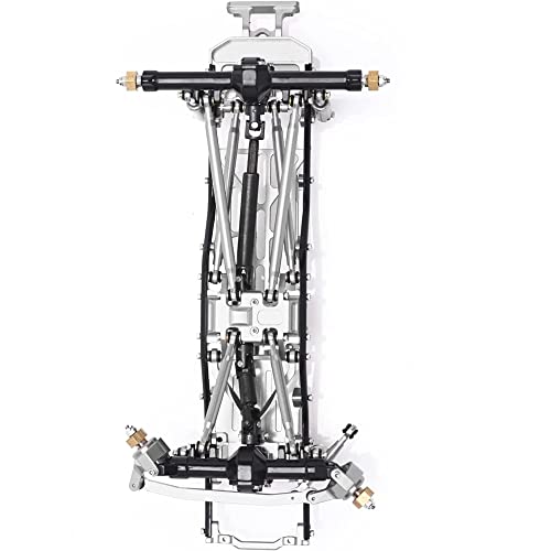 Frame Kit For Axial Scx24 Axi90081 Rc Crawler Car Chassis Frame 1/24 Rc Car Assembled Body Accessories Upgrades Parts Cnc Machining With Wheel Hub- Silver #TOP6