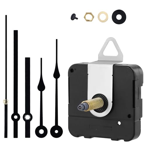 Kit de Réparation d'Horloge Murale, Kit de Moteur d'Horloge à Quartz à Axe Long de 31mm Kit de Mécanisme de Mouvement d'Horloge avec 2 Aiguilles Longues