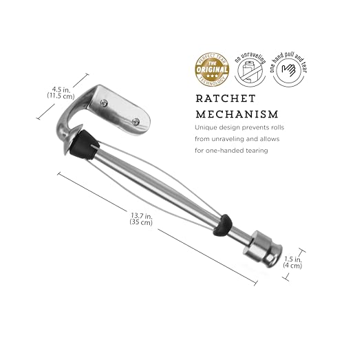 Kamenstein Perfect Tear Patented Wall Mount Paper Towel Holder, 14-Inch, Silver, Rounded Finial - Image 4