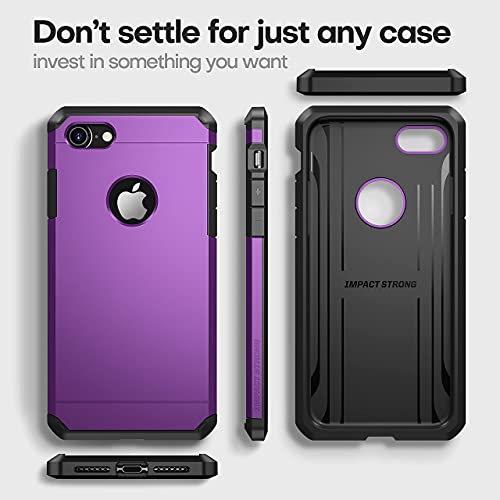 Impactstrong Iphone 7/8 Case, Heavy Duty Dual Layer Protection Cover Heavy Duty Case For Iphone 7/8 (Purple) #TOP3
