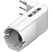 BTicino S3616DE Adattatore salvaspazio Corner-2 prese bipasso 10/16A e 1 presa tedesca tipo P30-spina colore bianco, 16A