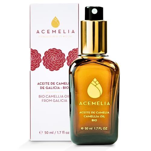 Aceite de Camelia Bio 100% Natural-50ml-Hidratante y Nutritivo para Rostro,Cabello y Cuerpo-Propiedades Antioxidantes y Rejuvenecedoras-Aceite seco de Absorción inmediata-Extraído en frío en Galicia