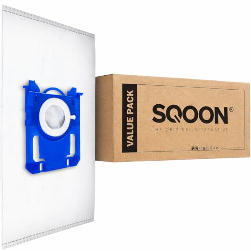 SQOON Staubsaugerbeutel 10 Stück passend für AEG VX4 / VX6 / VX7 Philips & Electrolux Standard Bag 3-D Mit Neuer Anschluss-TechnologiE Ersatz-Staubbeutel hohe Filtration für optimale Staubaufnahme