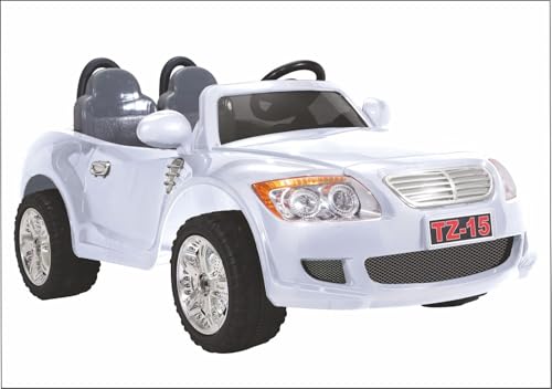 Image of Toyzone Cera Electric Car - White | Rechargeable Car 12 V | Powered by 12 ah Battery | Music Player with Bluetoooth & USB | 6 Month Warranty on Battery | Make in India | for Kids 2+ Years
