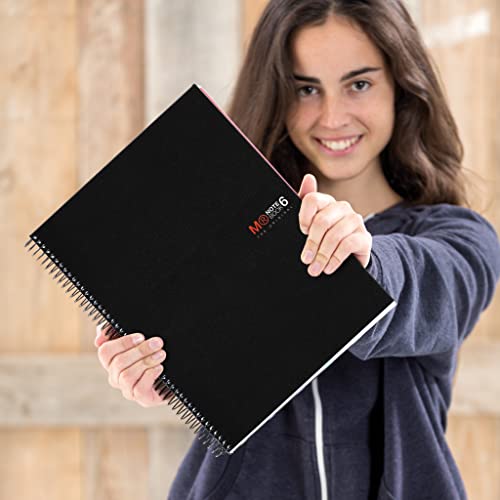 Miquelrius 8.25 X 11.75 A4 Wirebound Notebook, 6-Subject, Graph Paper, Black #TOP2
