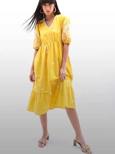 Image of VERO MODA Midi Fit and Flare Dress for Women