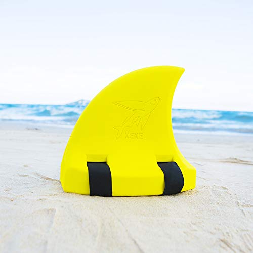 LAMF Aleta de tiburón Nadar, Multicolor, Espuma EVA, Ayuda para Nadar para niños y niñas, Aleta de tiburón, Flotador para Personas de 66 Libras a 110 Libras, Color Amarillo, tamaño 10x5.5x9.8inch