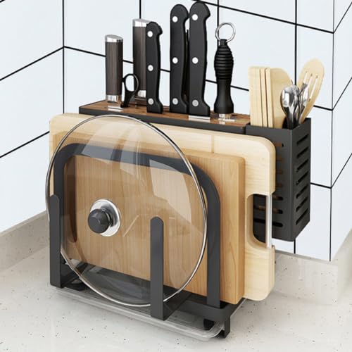 DOITOOL 1 conjunto de suporte de tampa de prateleira para panelas colheres de metal prateleiras de a