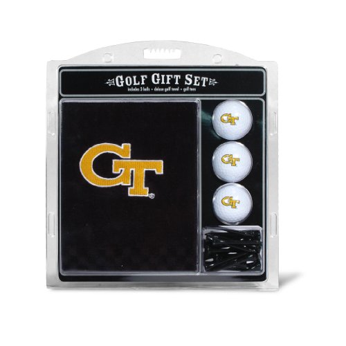 Team Golf NCAA Georgia Tech Yellow Jackets Gift Set: Embroidered Golf Towel, 3 Golf Balls, and 14 Golf Tees 2-3/4" Regulation, Tri-Fold Towel 16" x 22" & 100% Cotton