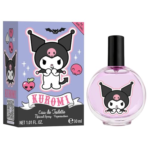 Hello Kitty Kuromi Children Eau de Toilette Natural Perfume Spray, Vegan and Dermatologically tested EDT Spray for Kids - Safe Daily Fragrance Gift, 30ml