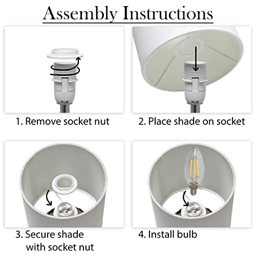 Simple Designs LT1132-CHR 11.61" Tall Contemporary Ruffled Metallic Chrome Capsule Bedside Table Desk Lamp w White Drum Fabric Shade for Home Decor, Bedroom, Living Room, Entryway, Office by Simple Designs - Image 6