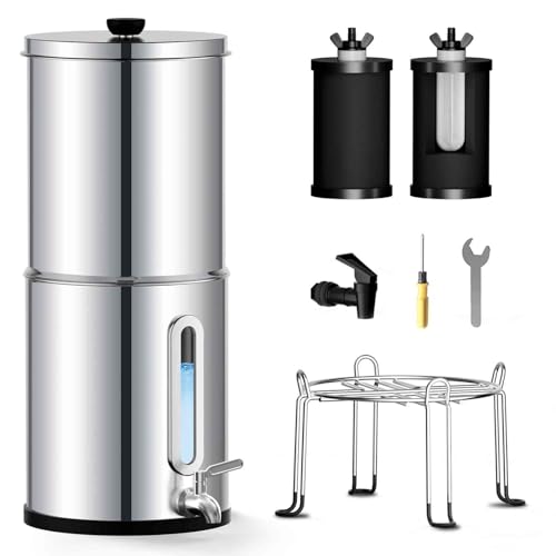Joypur 8,5 L Système de filtration d'eau par gravité avec indicateur de niveau d'eau - Filtre à eau par gravité potable avec certification EU 98/37/EC,...