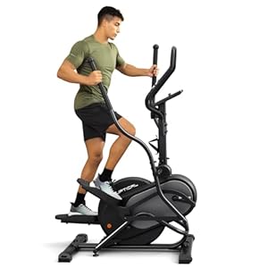 Dripex 3-in-1 Elliptical Cross Trainer for Home Gym, Cardio Climber Elliptical Machine with 16-Level Silent Magnetic Resistance, 8 kg Flywheel, LCD Monitor with Workout Data & Pulse Sensors