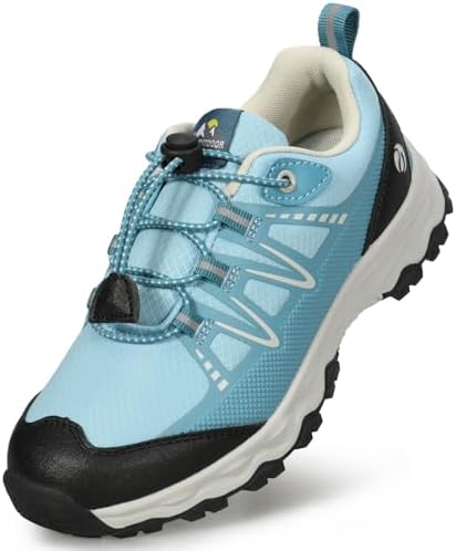 Eggseed Unisex Boys Girls Running Shoes Waterproof Non-Slip Breathable Comfortable Outdoor Hiking Walking Sneakers,Sky Blue,13.5 US Little Kid
