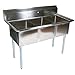 John Boos E Series Stainless Steel Sink, 12" Deep Bowl, 3 Compartment, 59" Length x 23-1/2" Width. NSF Certified