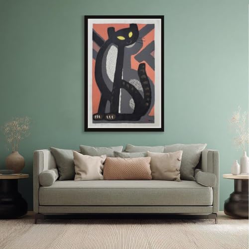 Toile chat tomoo longue queue cadre suspendu déco salon moderne - 5