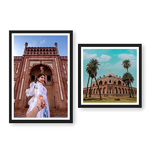 Image of Ritwika's Customized Set of 2 Premium Personalized Print Collage Frames with Your Photos In 2 Sizes | One 8X12 & One 8X8 Inches | Gift For Anniversary, Birthday, Wedding, Couples