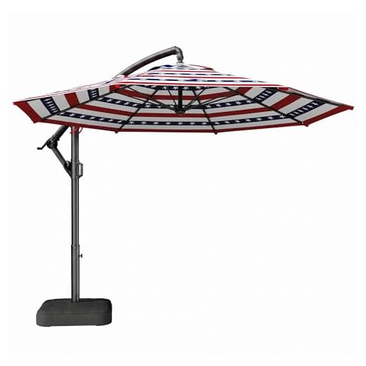HOMSHADE 10ft Cantilever Patio Umbrella with Base