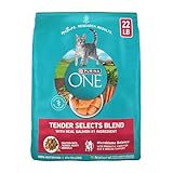 Purina ONE Natural Dry Cat Food, Tender Selects Blend with Real Salmon - 22 lb. Bag