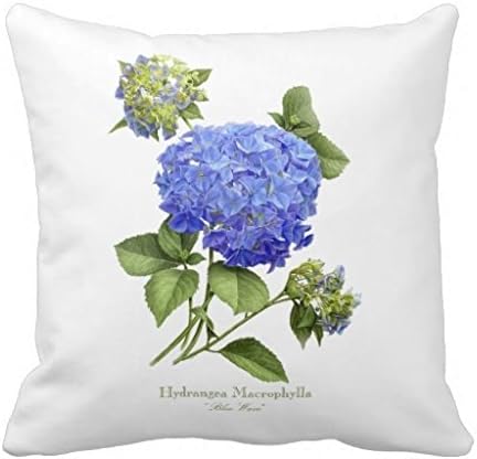 Seemuch Decorative Cotton Hydrangea Blue Wave Throw Pillow Covers 18 x 18