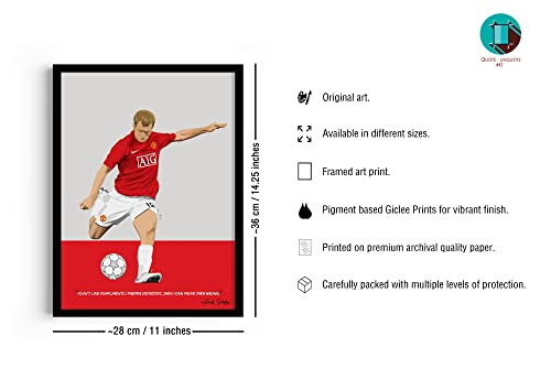 Image of QUOTE - UNQUOTE ART Manchester United Poster, Paul Scholes,11x14 inches, Black Frame