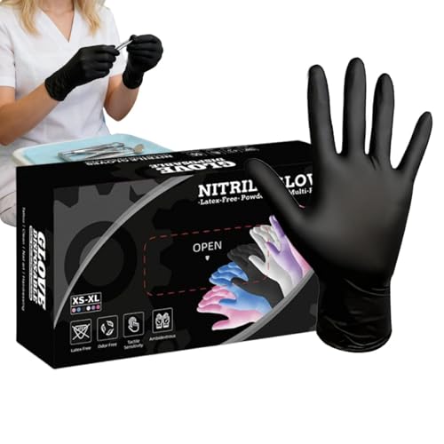 Guantes de nitrilo sin látex de 24 cm, pack de 100 unidades de protección desechable