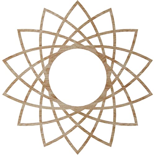 Image of Ekena Millwork 34 inchOD x 13 1 /8 inchID x 3 /8 inchT Eleanor Wood Fretwork Pierced Ceiling Medallion, Red Oak