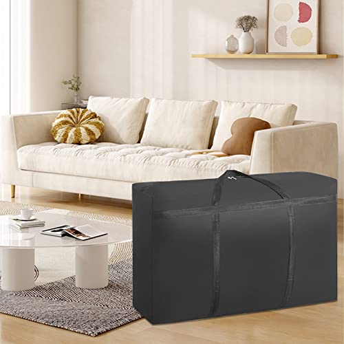 Rapidbok 150L Sac de Déménagement Pliable, Sac de Rangement Grande Capacité, Noir, Sac de Voyage avec Poignée et Zippée, Sac pour Vêtements, Literie, Couette, Oreiller, Doudoune – vue 6