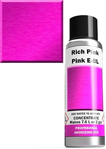 Professional Aluminum Anodizing Pigment Dyes | Pink E-BL | Light to Rich Pink | Powder Concentrate Makes 7.6 Liters or 2 Gallons
