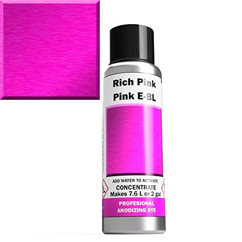 Professional Aluminum Anodizing Pigment Dyes | Pink E-BL | Light to Rich Pink | Powder Concentrate Makes 7.6 Liters or 2 Gallons