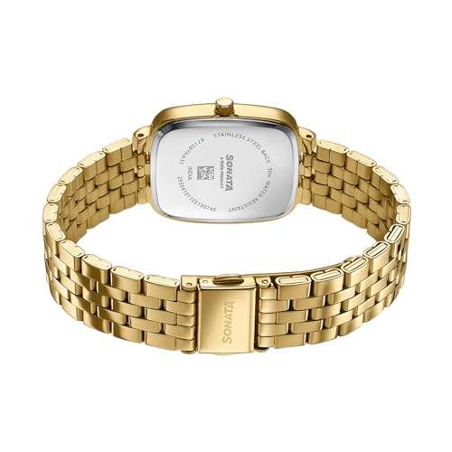 Image of Sonata Festive 2.0 Quartz Analog with Mother of Pearl Dial Gold Sheet Metal Strap Watch for Women - 87108YM01