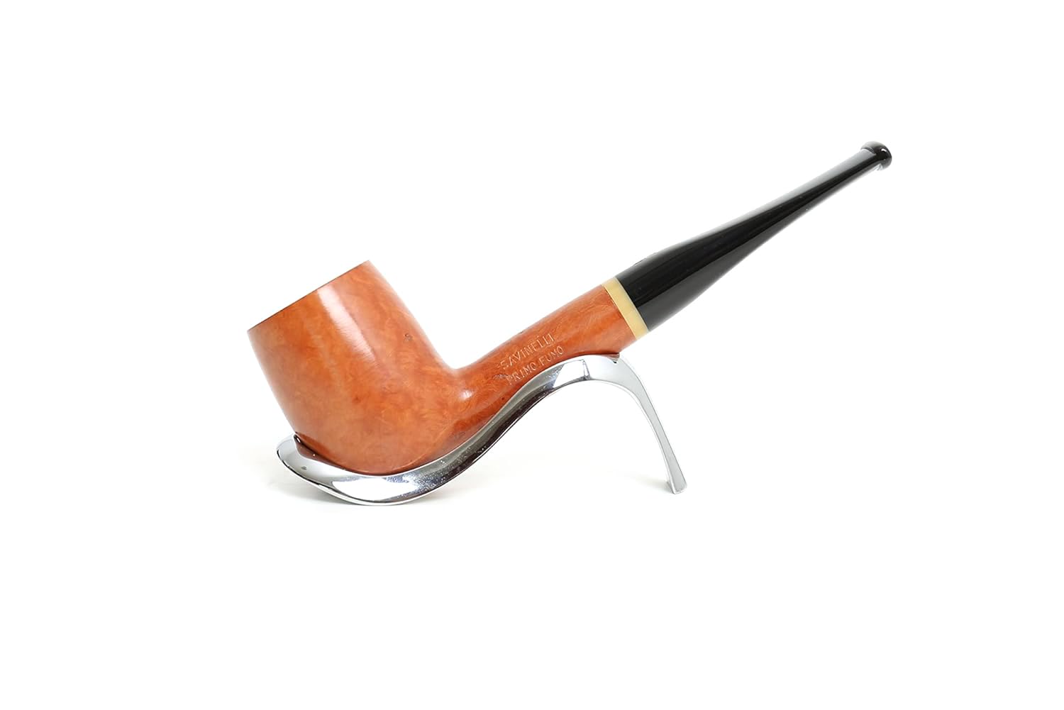 Pfeife Savinelli Primo Smoke (128, 9 mm) – Modell Billiard – Glattes natürliches Wurzelholz