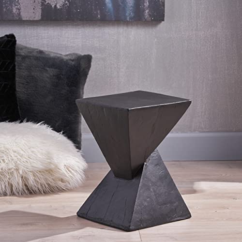 Christopher Knight Home Jerod Light-Weight Concrete Accent Table, Black #TOP3