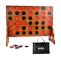 Bucher & Rossini Giant 4 in a Row Game Outdoor, 26 x 22 Inches, Outdoor Yard Game Set with 42 Pieces and 4 in a Row Giant with Carrying Bag