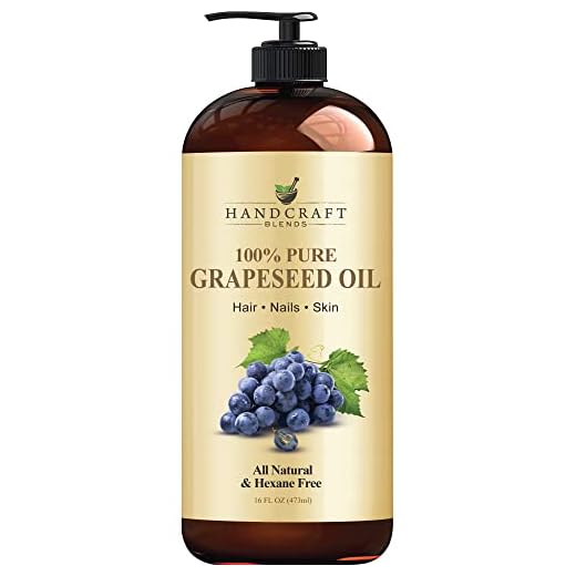 Handcraft Pure Grapeseed Oil - 100% Pure and Natural - Premium Therapeutic Grade Carrier Oil for Aromatherapy, Massage, Moisturizing Skin and Hair Huge - 16 fl. oz - Packaging May Vary