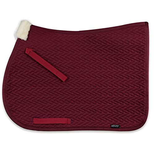 Tapis de selle d'équitation monte anglaise Cob avec insert fourrure