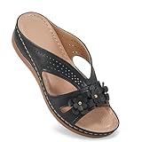 Ecetana Sandals for Women Wedge Shoes: Slip On Dressy Summer Comfortable Slides Sandals 2026 Casual Memory Foam Platform Shoes